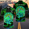 BlueJose Darts Neon Dartboard Zombie Fish Customized Name, Team Name 3D Shirt (4 Colors)