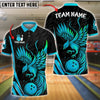 BlueJose Bowling And Pins Phoenix Flame Design Customized Name, Team Name 3D Shirt (4 Colors)