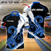 BlueJose Bowling Scorpion Neon Strike Design Customized Name, Team Name 3D Shirt (4 Colors)