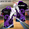 BlueJose Bowling Scorpion Neon Strike Design Customized Name, Team Name 3D Shirt (4 Colors)