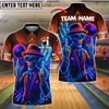 BlueJose Bowling And Pins Skeleton Neon Attitude Customized Name, Team Name 3D Shirt (4 Colors)