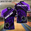 BlueJose Bowling Red Wolf Graphic Street Art Style Customized Name, Team Name 3D Shirt (4 Colors)