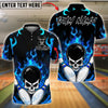 BlueJose Bowling And Pins Flame Skull Ball Customized Name, Team Name 3D Shirt (4 Colors)