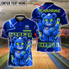 BlueJose Bowling And Pins Angry Bear Champion Neon Attitude Customized Name, Team Name 3D Shirt (4 Colors)