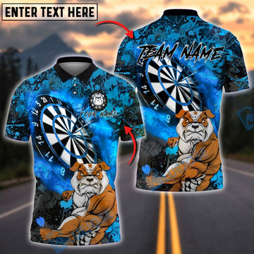 BlueJose Darts Bulldog Warrior Style Customized Name, Team Name 3D Shirt (4 Colors)