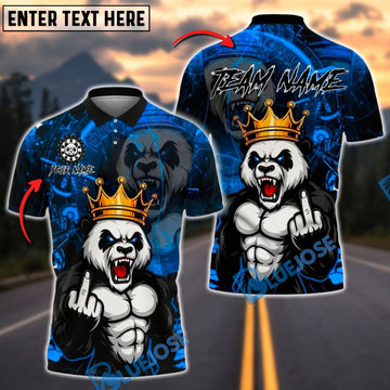 BlueJose Darts Panda King Savage Mood Customized Name, Team Name 3D Shirt (4 Colors)