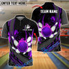 BlueJose Bowling And Pins Fireball Strike Motion Customized Name, Team Name 3D Shirt (4 Colors)