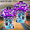 BlueJose Graffiti Bowling Hip Hop Shark with Sunglasses Customized Name, Team Name 3D Shirt (4 Colors)