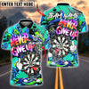 BlueJose Darts Dartboard Graffiti Never Give Up Style Personalized Name, Team Name Shirt (4 Colors)