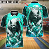 BlueJose Bowling And Pins Wolf Fire Attack Customized Name, Team Name 3D Shirt (4 Colors)
