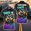 BlueJose Darts Power Gym-Themed Cartoon Personalized Name, Team Name Shirt (4 Colors)