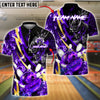 BlueJose Bowling Samurai Line Gold Premium Fire Ball Customized Name, Team Name 3D Shirt (4 Colors)