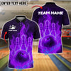 BlueJose Bowling And Pins Fire Pins & Ball Customized Name, Team Name 3D Shirt (4 Colors)