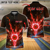 BlueJose Bowling And Pins Galaxy Fire Explosion Customized Name, Team Name 3D Shirt (4 Colors)