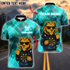 BlueJose Darts Cool Lion Sunglasses Neon Customized Name, Team Name 3D Shirt (4 Colors)