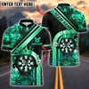 BlueJose Darts Dartboard King Cartoon Flame Customized Name, Team Name 3D Shirt (4 Colors)