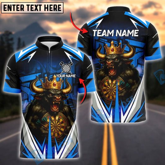 BlueJose Darts Bull King Crown Power Customized Name, Team Name 3D Shirt (4 Colors)