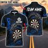 BlueJose Darts Dragon Flame Red Black Customized Name, Team Name 3D Shirt (4 Colors)