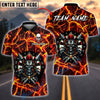BlueJose Darts Punk Skull With Spikes Board Customized Name, Team Name 3D Shirt (4 Colors)
