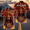 BlueJose Darts Fiery Bear King Customized Name, Team Name 3D Shirt (4 Colors)