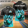 BlueJose Bowling Explosion Pins Customized Name, Team Name 3D Shirt (4 Colors)
