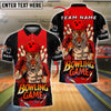 BlueJose Bowling Strong Tiger Fighter Style Customized Name, Team Name 3D Shirt (4 Colors)