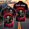 BlueJose Darts Lightning Evil Skull Board Customized Name, Team Name 3D Shirt (4 Colors)
