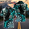 BlueJose Darts Fiery Skull With Dartboard Customized Name, Team Name 3D Shirt (4 Colors)