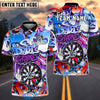BlueJose Darts Crazy Face Dartboard Graffiti Personalized Name, Team Name Shirt (4 Colors)