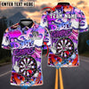 BlueJose Darts Crazy Face Dartboard Graffiti Personalized Name, Team Name Shirt (4 Colors)