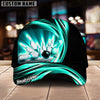 BlueJoses Bowling Ball & Pins Strike Dynamic Swirl Multicolor Personalized Name Cap
