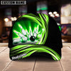 BlueJoses Bowling Ball & Pins Strike Dynamic Swirl Multicolor Personalized Name Cap