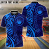 BlueJose Bowling And Pins Tribal Polynesian Pattern Customized Name, Team Name 3D Shirt (4 Colors)