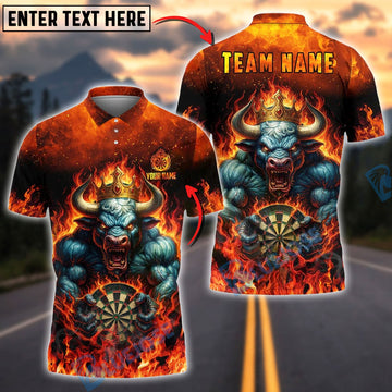 BlueJose Darts Inferno Bull King Customized Name, Team Name 3D Shirt (4 Colors)