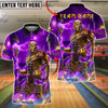 BlueJose Bowling And Pins Mummy Lightning Golden Ball Customized Name, Team Name 3D Shirt (4 Colors)
