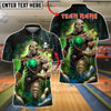 BlueJose Bowling And Pins Mummy Green Smoke Pins Customized Name, Team Name 3D Shirt (4 Colors)