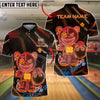 BlueJose Bowling And Pins Bear Neon Glow Customized Name, Team Name 3D Shirt (4 Colors)