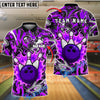 BlueJose Bowling And Pins Urban Graffiti Strike Blast Customized Name, Team Name 3D Shirt (4 Colors)