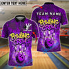 BlueJose Bowling And Pins Spray Bowling Crew Customized Name, Team Name 3D Shirt (4 Colors)
