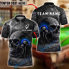 BlueJose Billiards 8 Ball Skull Spider Web Eyes Personalized Name, Team Name Unisex Shirt (4 Colors)