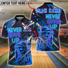 BlueJose Bowling Neon Cartoon Ball Never Give Up Customized Name, Team Name 3D Shirt (4 Colors)