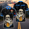 BlueJose Darts Skull Beer Mug Style Customized Name, Team Name 3D Shirt (4 Colors)