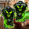 BlueJose Billiards 8 Ball Evil Pumpkin Demon Personalized Name, Team Name Unisex Shirt (4 Colors)