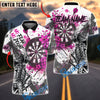 BlueJose Darts Samurai Warrior Cherry Blossom Design Personalized Name, Team Name Unisex Shirt (4 Colors)