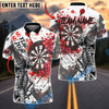 BlueJose Darts Samurai Warrior Cherry Blossom Design Personalized Name, Team Name Unisex Shirt (4 Colors)