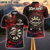 BlueJose Darts Skull Target Gothic Style Personalized Name, Team Name Shirt (4 Colors)