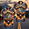 BlueJose Darts American Liberty Eagle Fire Design Customized Name, Team Name 3D Shirt (4 Colors)