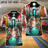 BlueJose Bowling Zombie Pins in Dark Alley Customized Name, Team Name 3D Shirt (4 Colors)