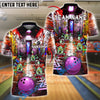 BlueJose Bowling Zombie Pins in Dark Alley Customized Name, Team Name 3D Shirt (4 Colors)