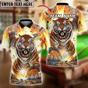 BlueJose Billiards Ball 8 Pool Tiger Clap Personalized Name, Team Name Unisex Shirt